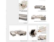 Leather Sectional Sleeper with Recliner EF Santimino