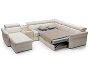 Leather Sectional Sleeper with Recliner EF Santimino