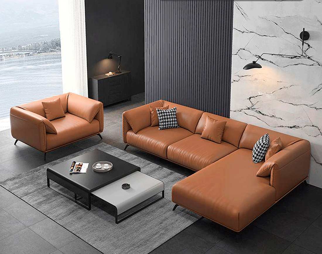 Sectional Sofa Leather Living Room San Francisco Ef 012 