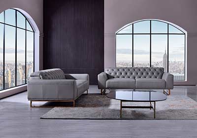 Light Gray Leather sofa AE 693