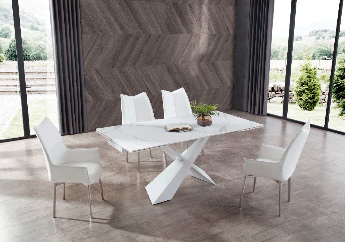 Ceramic white store dining table