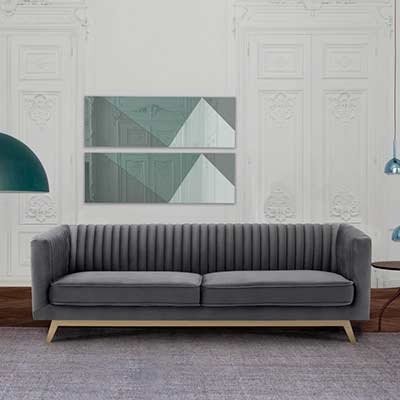 Dark Gray Velvet Sofa AL 987