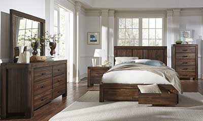 Modern Bed in Brown Finish MS 078