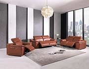 Camel Power Reclining Leather Sofa Set GU 762