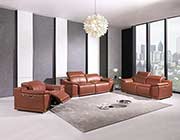 Camel Power Reclining Leather Sofa Set GU 762