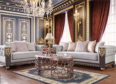 Gray Classic Fabric Sofa HD 030