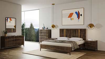 Dark Oak Modern Bed VG Octavia