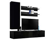 Floating Entertainment Center in Black and White HM30