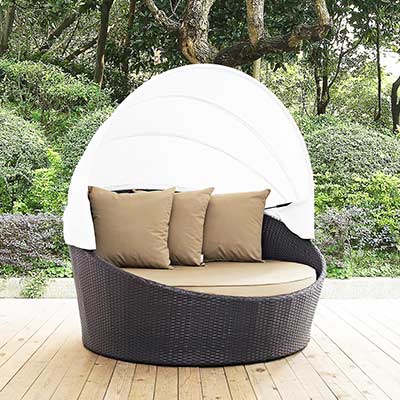 Mocha Outdoor Patio Daybed MW Cadencia