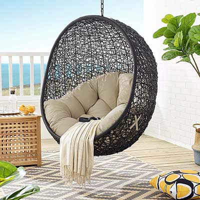 Swing Outdoor Patio Lounge Chair in Gray MW Ensphere