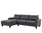 Gray Upholstered Curved Arms Sectional Sofa CO 550