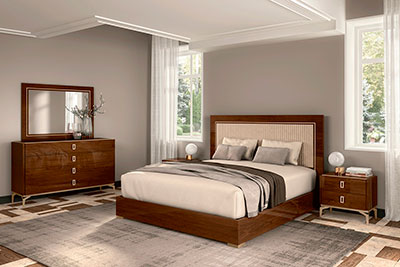 Modern Bed in Walnut EF Eiva