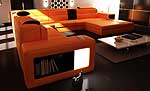 Polaris Orange Leather Sofa