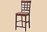 Contemporary Walnut Finish Counter Height Stool