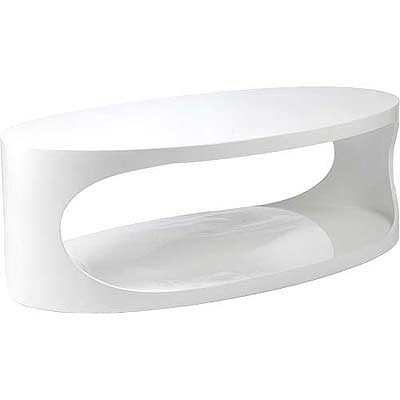 Kary White  Oval Caoffee table 