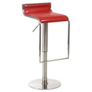 Forest Adjustable Bar-Counter Stool Red-Satin Nickel