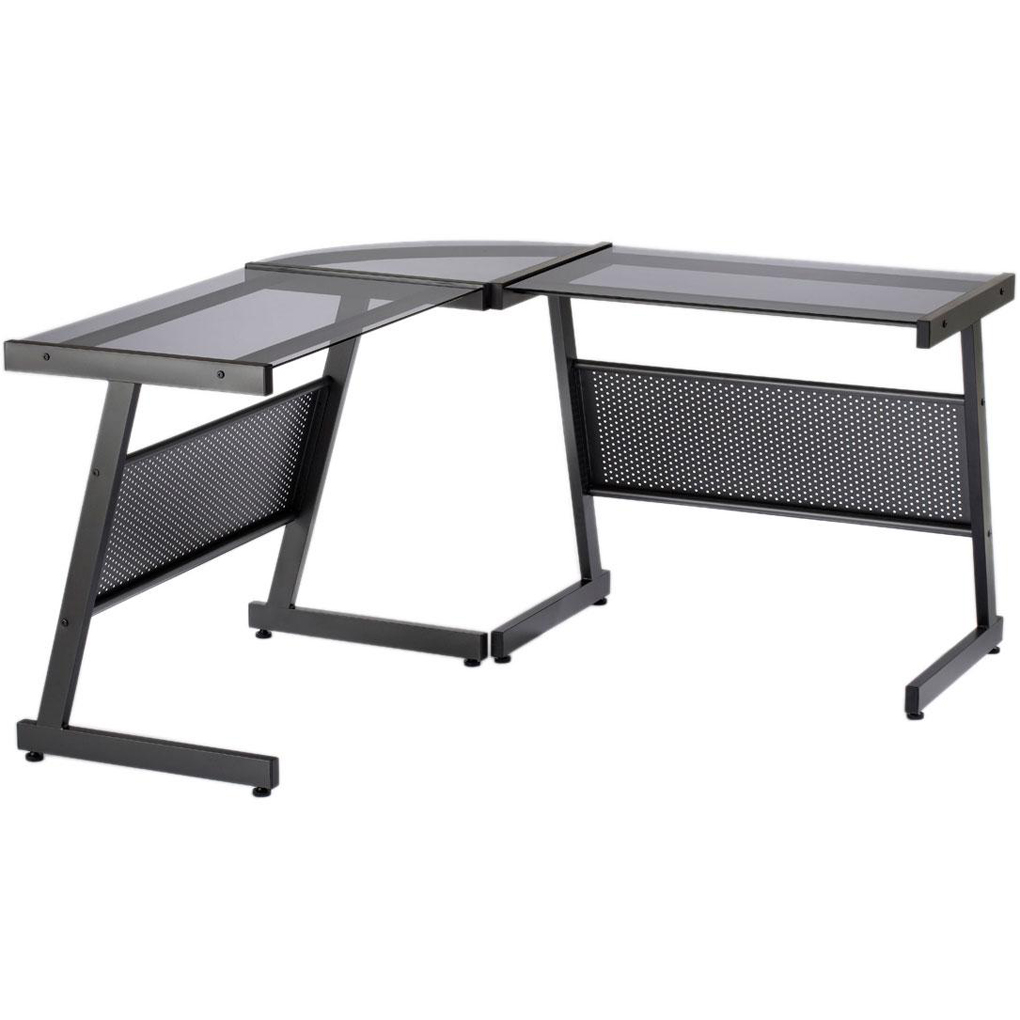 Luigi L Desk Graphite Black Smoked Desks, Z Line Delano L Desktop Stand