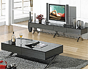 Modern glossy gray TV stand CR059