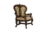 BT 057 Camel Accent Side Chair in Mahogany Finish