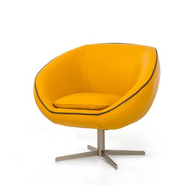 Modern Yellow Eco Leather Lounge Chair VG76