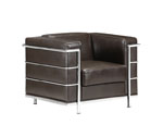 Black Contemporary Leather Sofa - Fortune