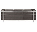 Black Contemporary Leather Sofa - Fortune