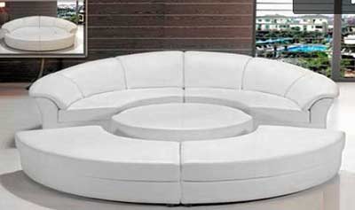 White Circle Sofa bed leather VG276