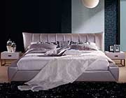 Modern Silver Leatherette Bed VG070