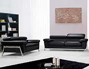 Modern Black Leather sofa set VG724