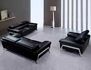 Modern Black Leather sofa set VG724