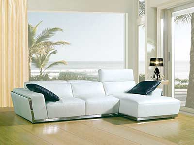 Modern White Bonded Leather sofa VG010C