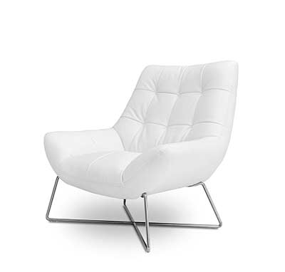 Modern White Tufted Occasional Chair VG728