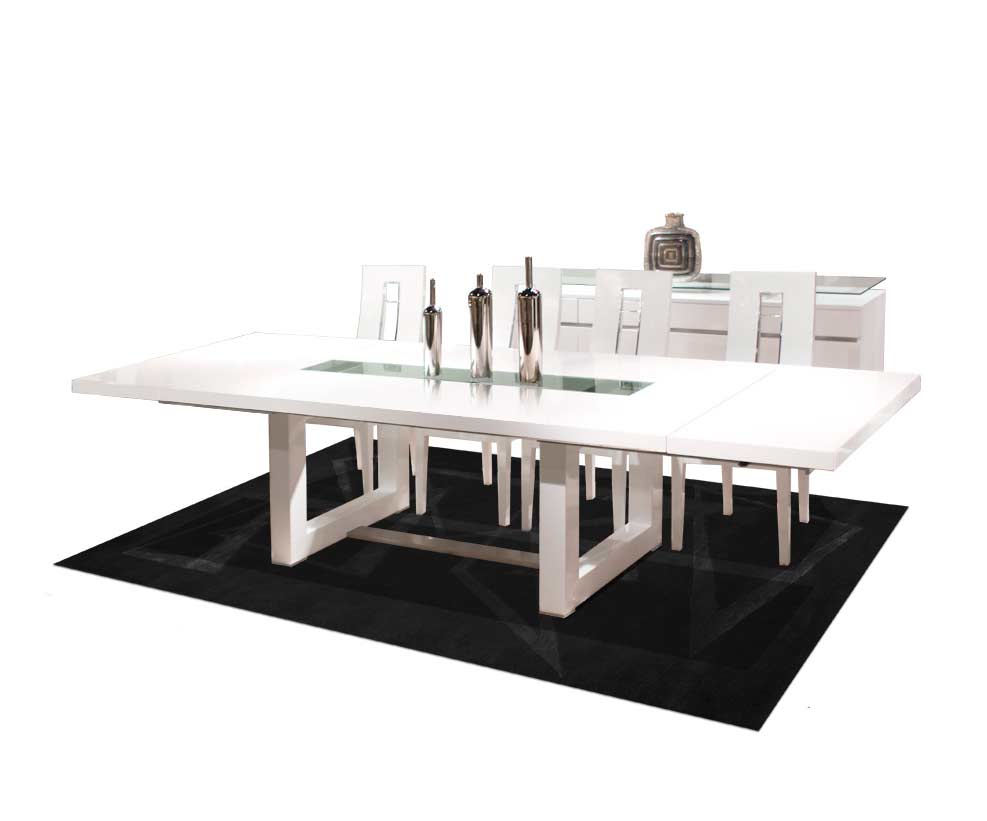 White Lacquer Dining Table Nola Modern Dining