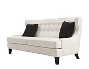 Tufted Cream Bonded leather Sofa AR411