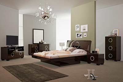 Modern Glossy Wenge Bed GU Verezzo