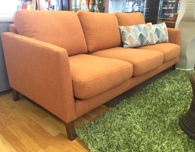 Sunset Collection Orange Fabric Sofa DS