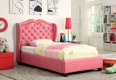 Pink Upholstered Bed FA16