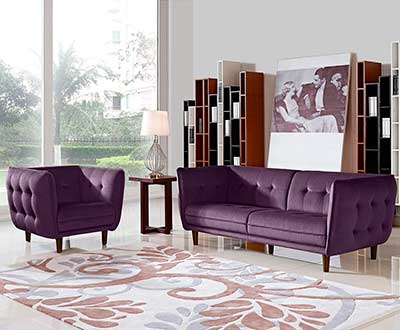 Purple Fabric Sofa DS Venita