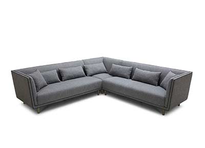 Grey Fabric Sectional Sofa VG615