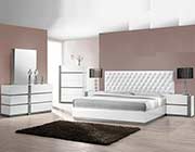 White Lacquer Bed with Crystals BM Villa