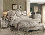 Ivory Velvet White Bone Sleigh Bed AC Chatueau