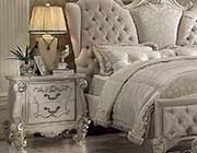 Ivory Velvet White Bone Sleigh Bed AC Chatueau