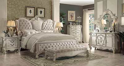 Ivory Velvet White Bone Sleigh Bed AC Chatueau