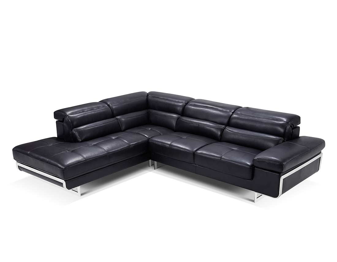 Modern Red and Black Bonded Leather Sectional - Astra