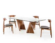 Walnut and Glass Dining table VG703