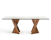 Walnut and Glass Dining table VG703