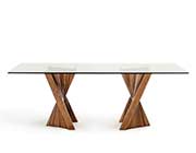 Walnut and Glass Dining table VG703