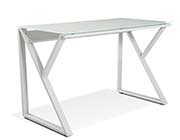 Unique Furniture Glass Top White Desk 223