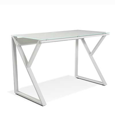 Unique Furniture Glass Top White Desk 223