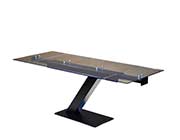 Extendable Glass Table in Matte Black Base EStyle 874